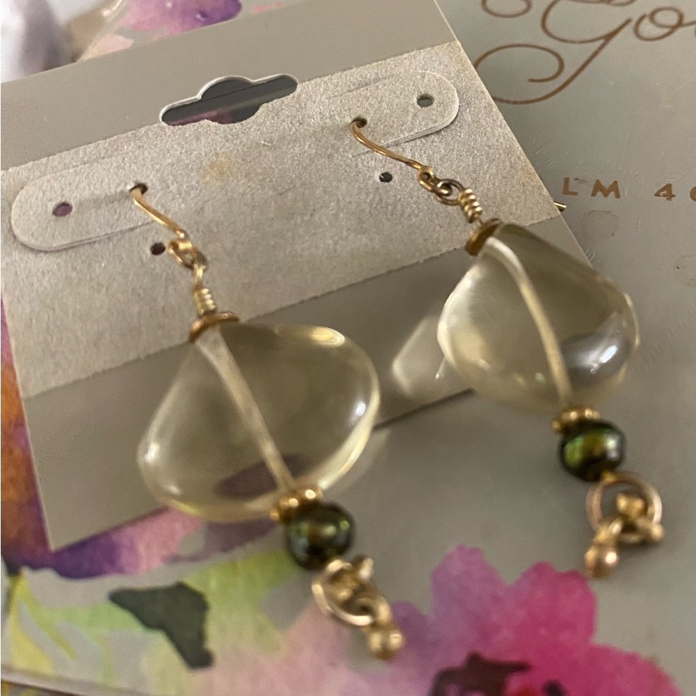 Elegant Gold and Clear Drop Earrings